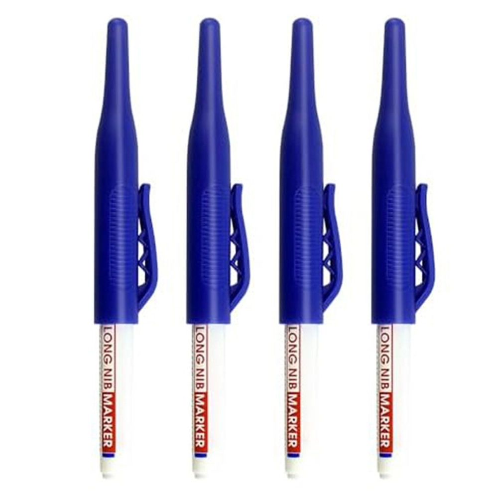 Long-Head Deep Hole Marker,Metal Markers For Steel Waterproof Construction Markers Long Nose Marker Pens Blue 4851067622089