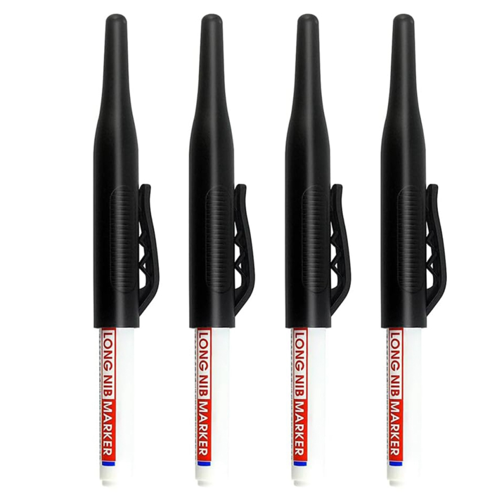 Long-Head Deep Hole Marker,Metal Markers For Steel Waterproof Construction Markers Long Nose Marker Pens Black 4851067622072