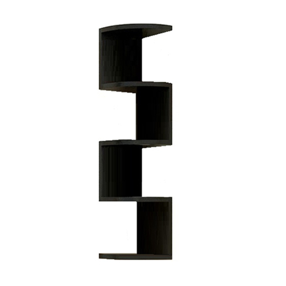 Étagère de rangement d'angle murale classique à 5 niveaux, cloisons semi-circulaires pour bibliothèque, rangement et décoration A