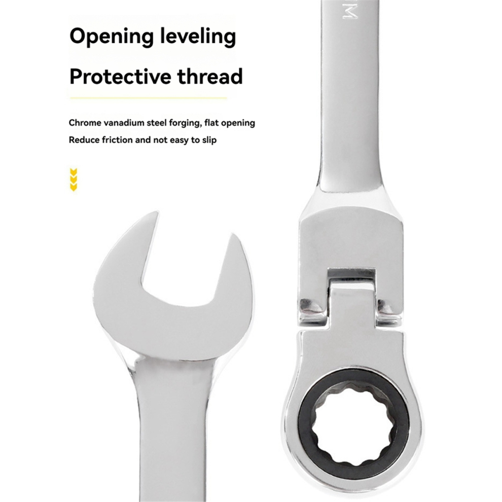 Movable-Head Dual-Purpose Open-Ended Ratchet Wrench Multi-Function Quick Shaking Wrench 4851067622263