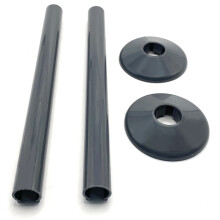 Anthracite Radiator Pipe Covers SnapFit 2 Pack 200mm Long 15mm Pipe Clip On Covers Snappit