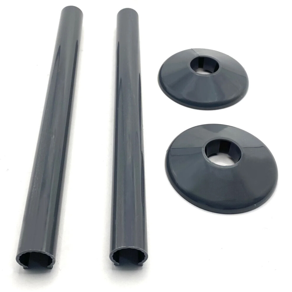Anthracite Radiator Pipe Covers Snapfit 2 Pack 200Mm Long 15Mm Pipe Clip On Covers Snappit 615625585438