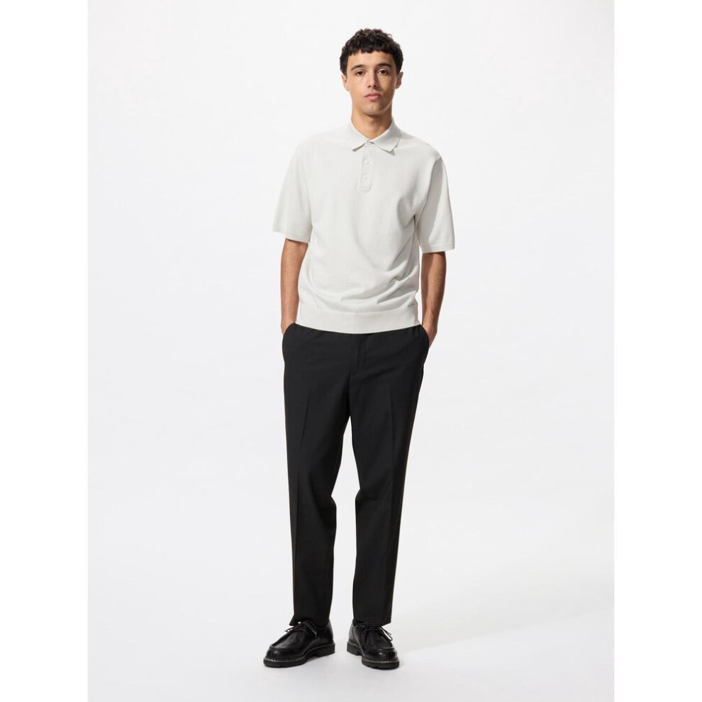 (09 BLACK/XXL) Uniqlo Japan Smart Ankle Pants  Wool Like  Standard Length 64.5 70.5cm