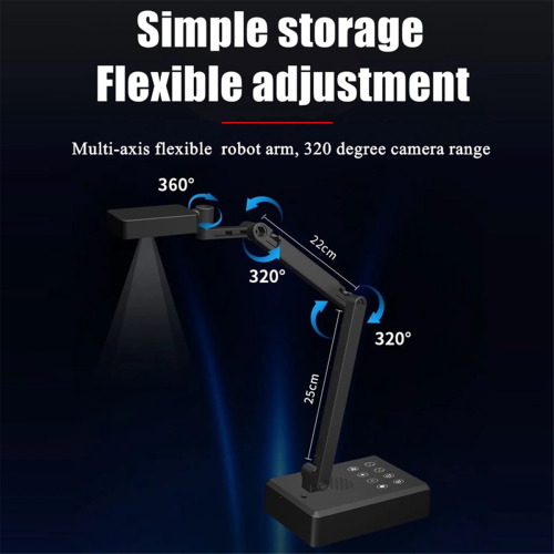 4K USB kamera na dokumenty 16MP Webcam Visualiser Image Invertable Foldable for Live Demo Web Conferencing 2