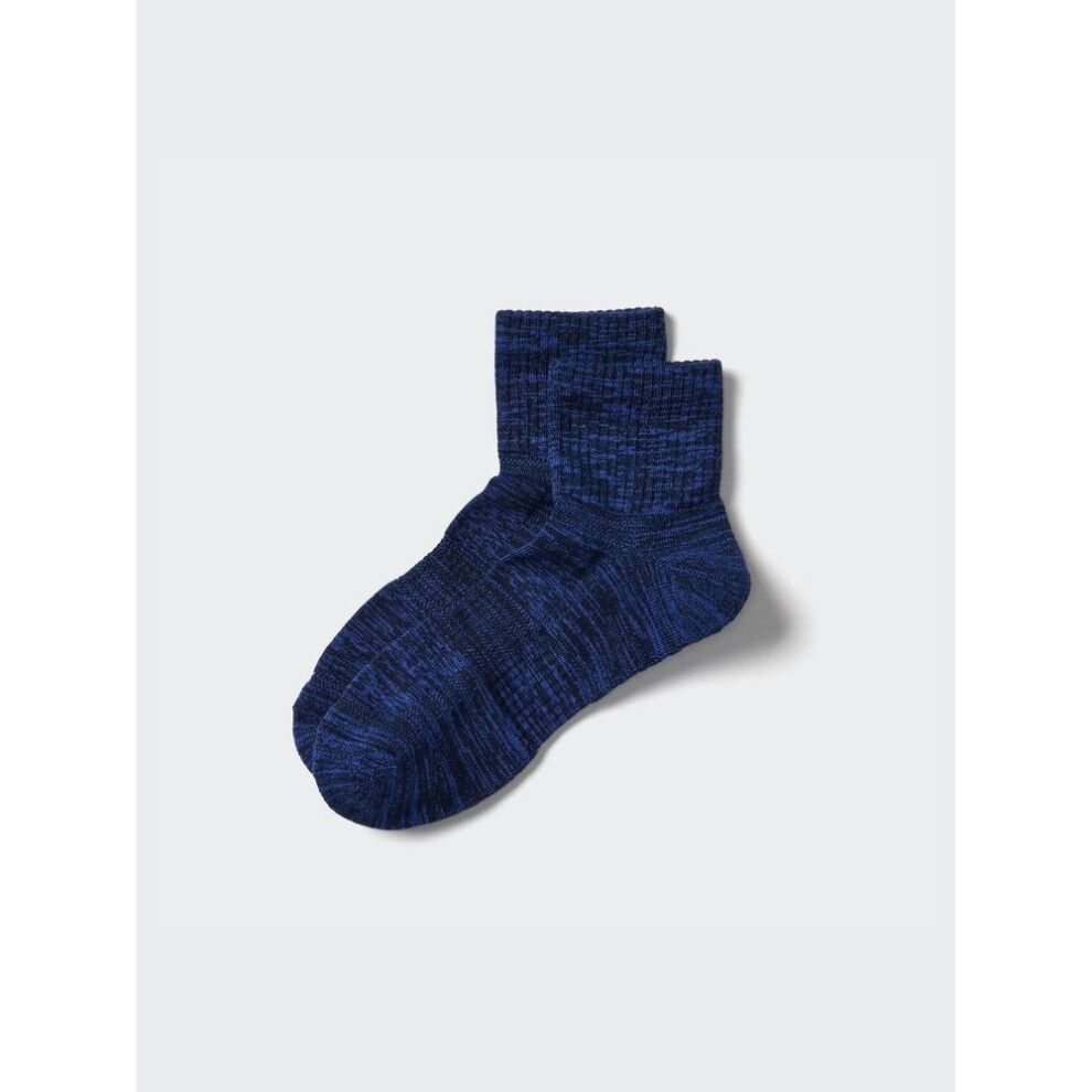 (68 BLUE/2527) Uniqlo Japan Half Sock Pile