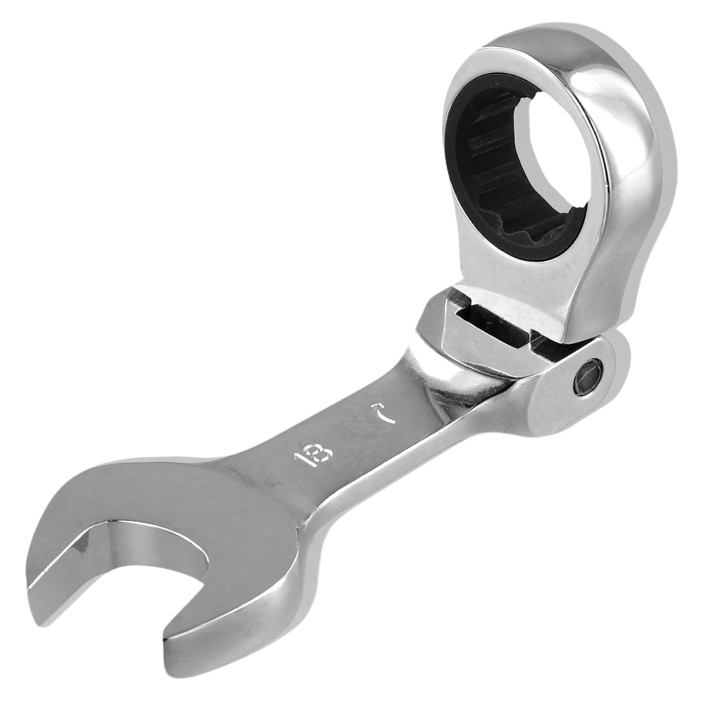 Short Handle Ratchet Wrench With Movable Head,Quick Dual-Purpose Open End Wrench,Hardware Tool, Labor-Saving Wrench 18Mm 4851067627541