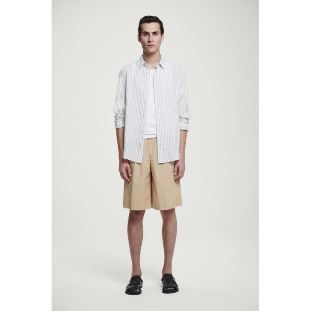 (beige/XS) Cos Japan Elastic Cotton Shorts