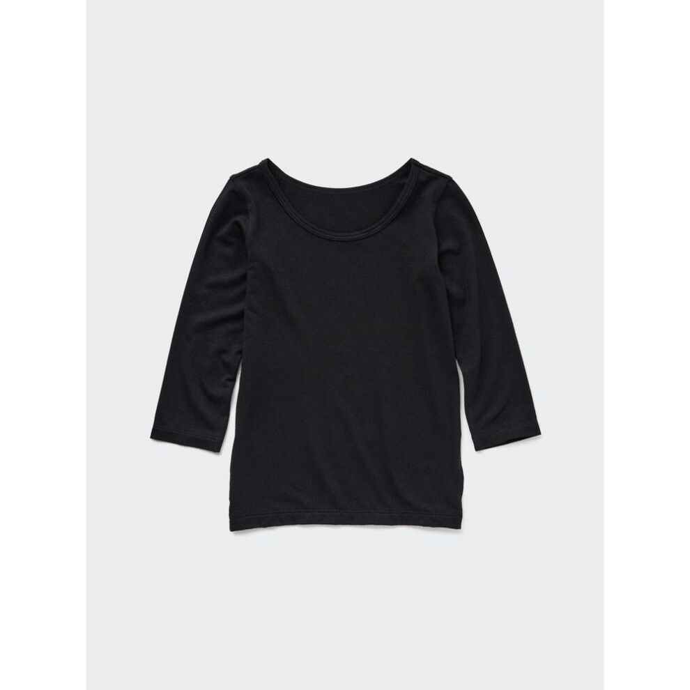 (09 BLACK/90) Uniqlo Japan Heattech U Neck T  Long Sleeve