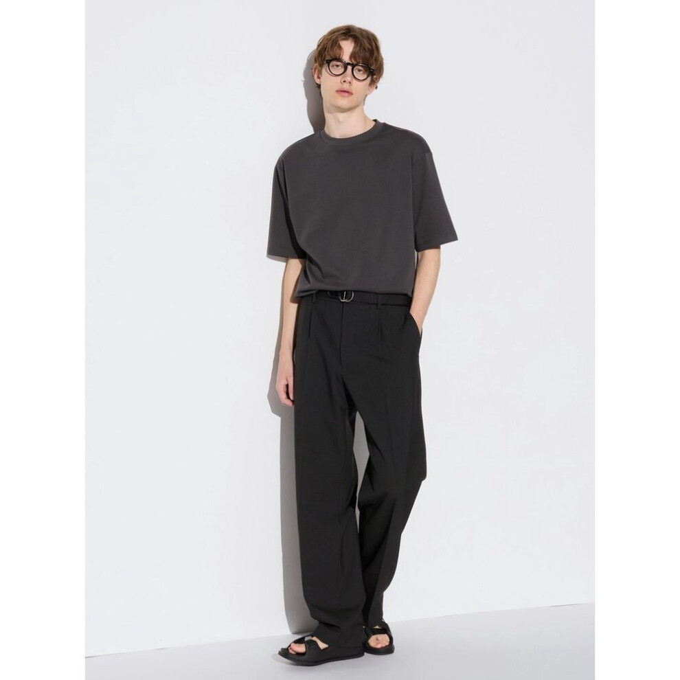 (09 BLACK/3XL) Uniqlo Japan Tuck Wide Pants  Long 85cm