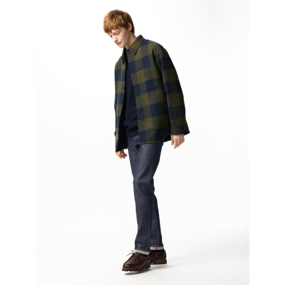 (69 NAVY/46) Uniqlo Japan Stretch Selvedge Slim Fit Jeans