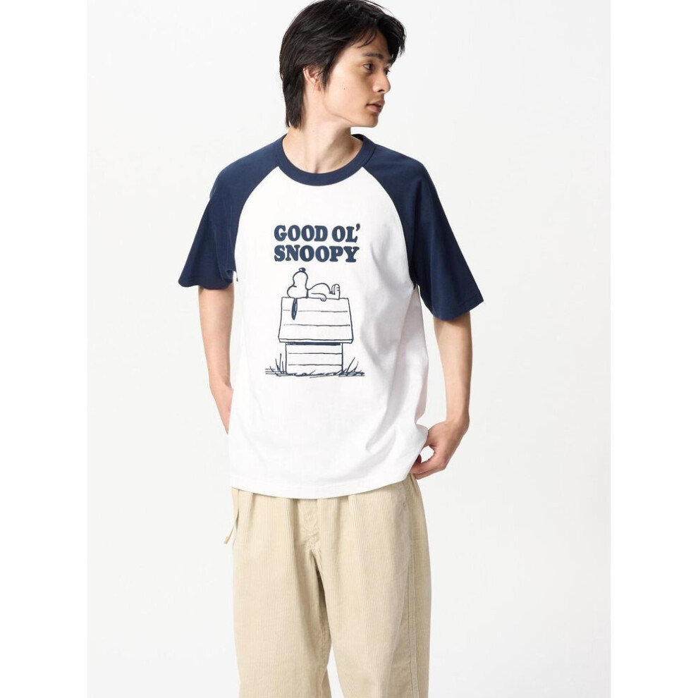 (69 NAVY/XS) Uniqlo Japan Peanuts Ut Oversized Fit