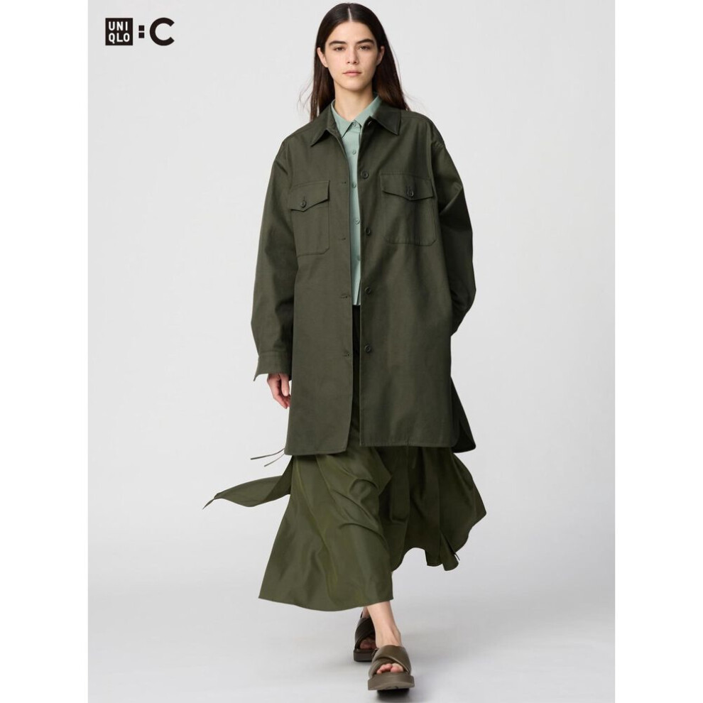 (57 OLIVE/S) Uniqlo Japan Oversized Shirt Coat