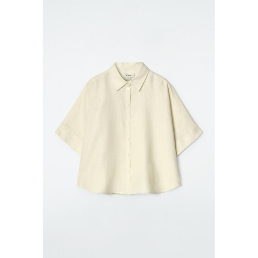 (butter yellow/38) Cos Japan Boxy Short Sleeve Linen Shirt