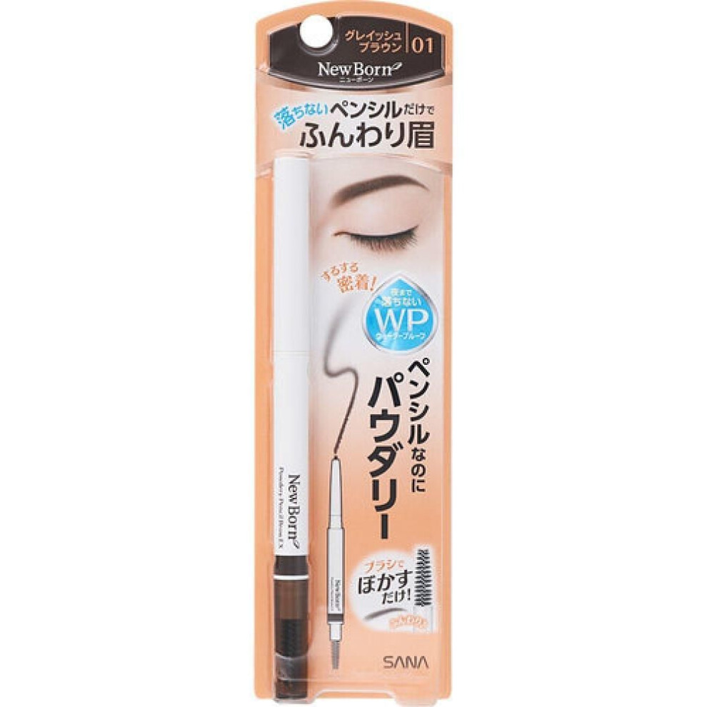 New Born Sana New Born Powdery Pencil Brow Ex 01 Grayish Brown 1 Pack