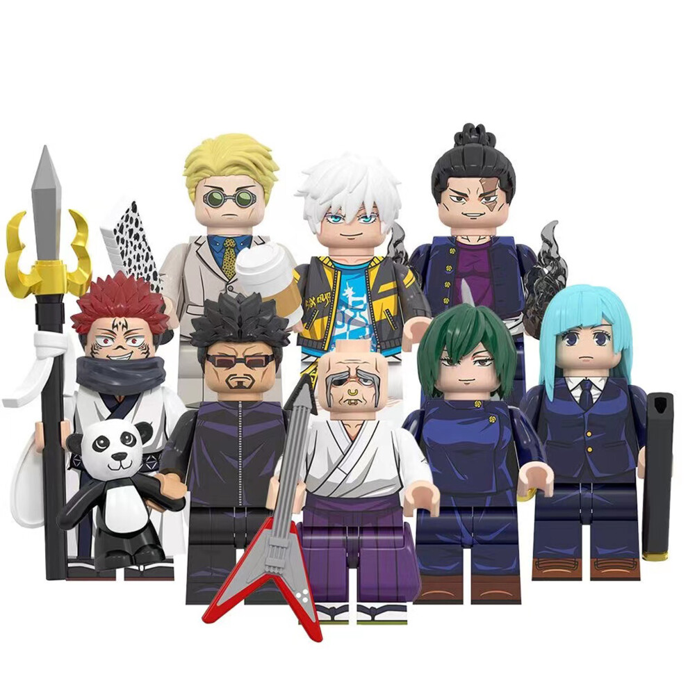 Bonxaif 8Pcs Demon Slayer Minifigure Building Blocks Children's Fits Lego