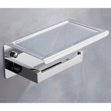 Manissa Toilet Roll Holder with Mobile Phone Shelf Bathroom Accessory
