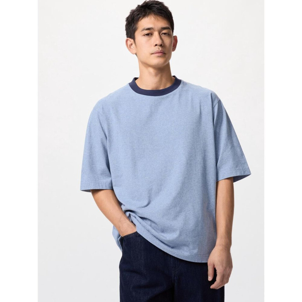(64 BLUE/XS) Uniqlo Japan Oversized Kirikae T Shirt