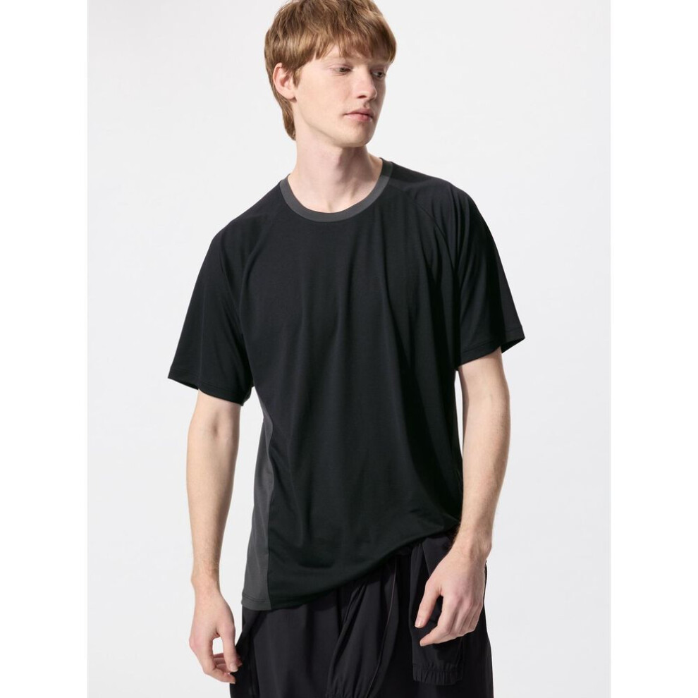 (09 BLACK/L) Uniqlo Japan Dry Ext Shirt Light