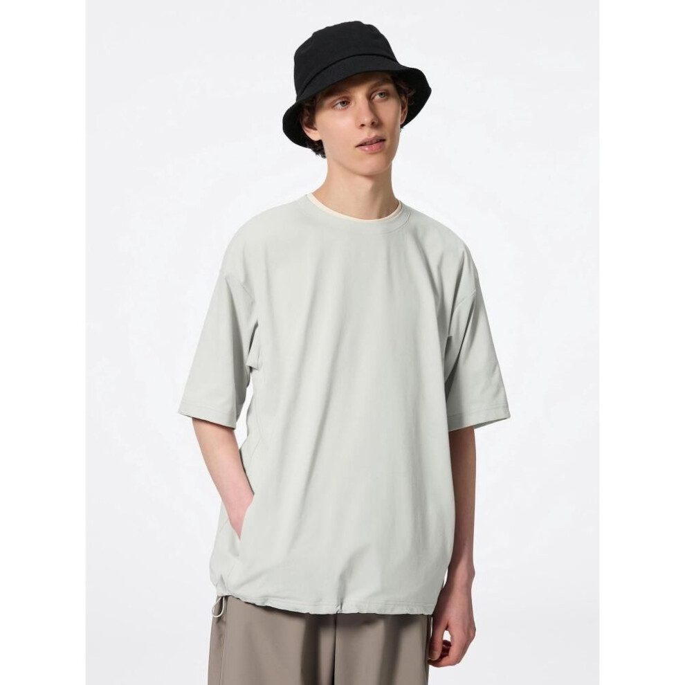(07 GRAY/XS) Gu By Uniqlo Dry Stretch Oversized Tee  5 Minute Sleeve