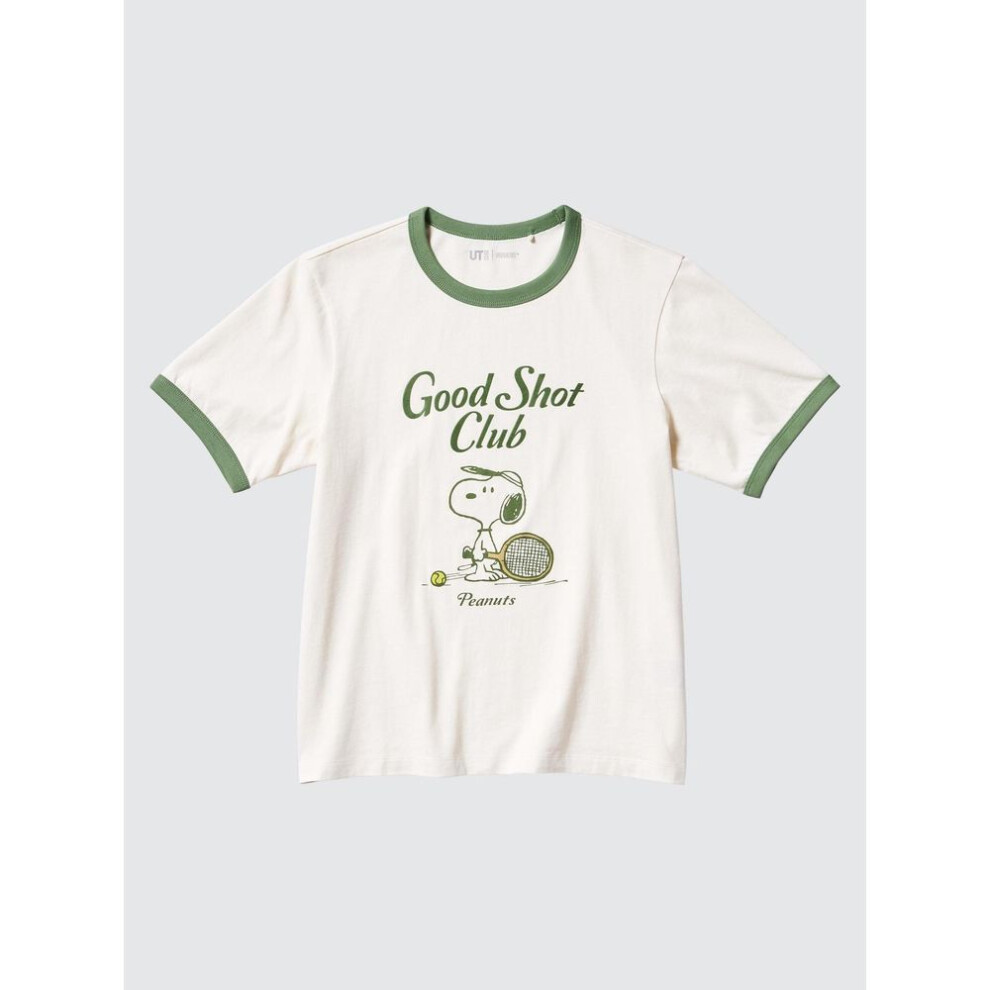 (01 OFF WHITE/3XL) Uniqlo Japan Peanuts Sports Club Ut  Short Sleeve Regular Fit