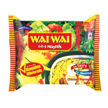 Wai Wai Noodles Chicken - 70g ( Pack of 30) | Ready-to-Eat or Cook | Spicy & Savoury Taste | Quick Meal Snack