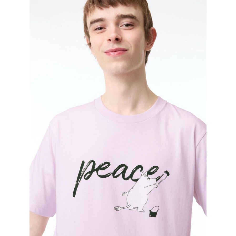 (10 PINK/M) Uniqlo Japan Peace For All Graphic Tee  Short Sleeve Regular Fit  Moomin