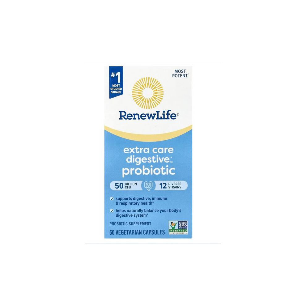 Renew Life Extra Care Digestive Probiotic, 50 Billion Cfu, 60 Veg Caps