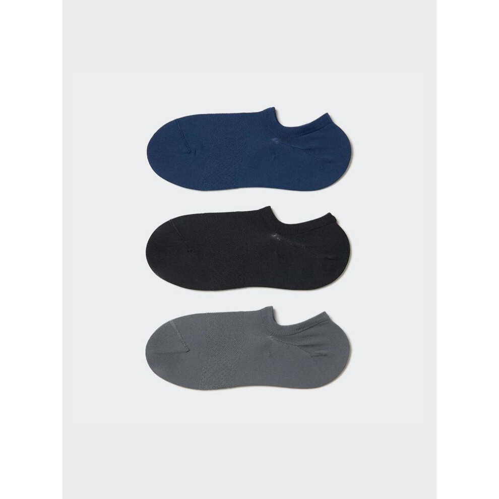 (69 NAVY/2325) Uniqlo Japan Very Short Socks 3 Pairs Mesh