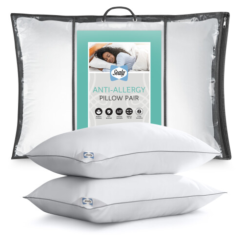 Sealy Sealy Luxury Anti Allergy Pillows - 2 Pack - Medium Support
