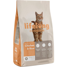 Amazon Brand - Lifelong - Complete Dry Cat Food Rich in Chicken & Rice for Adult Cats, 1 Pack of 3 kg