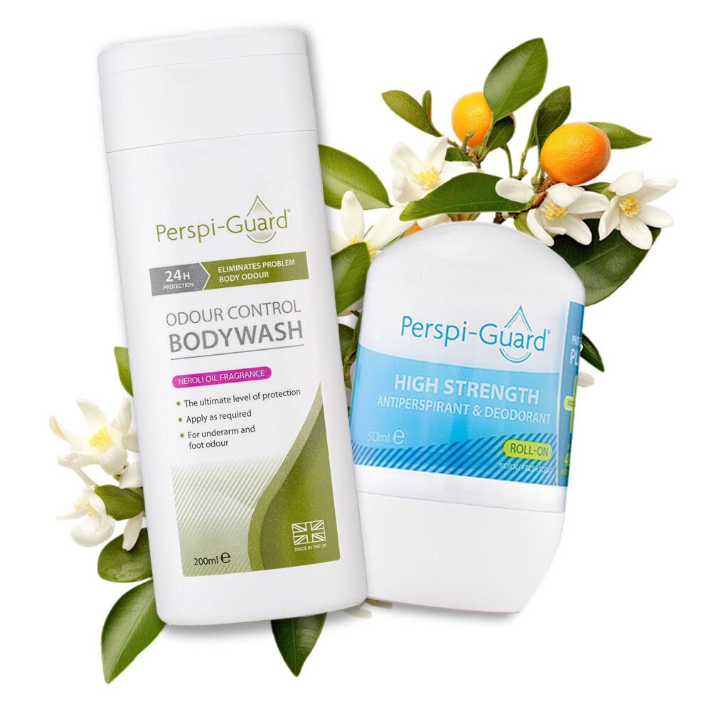 Perspi-Guard Antibacterial Body Wash & 48 Hr Strong Antiperspirant Duo W/Neroli - Unisex Odour Control Antibacterial Shower Gel W/Triclosan & Anti Sweat Deodorant - Image 3
