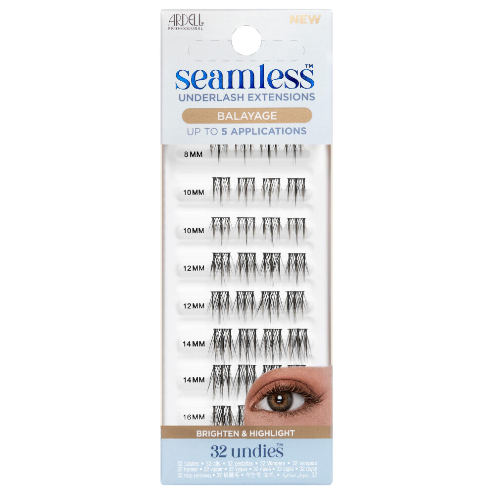 Seamless Undies Underlash Extensions Refill, Balayage Cluster Lashes, Lightweight & Comfortable, Up to 5 Applications, Assorted Eyelash Lengths, 32