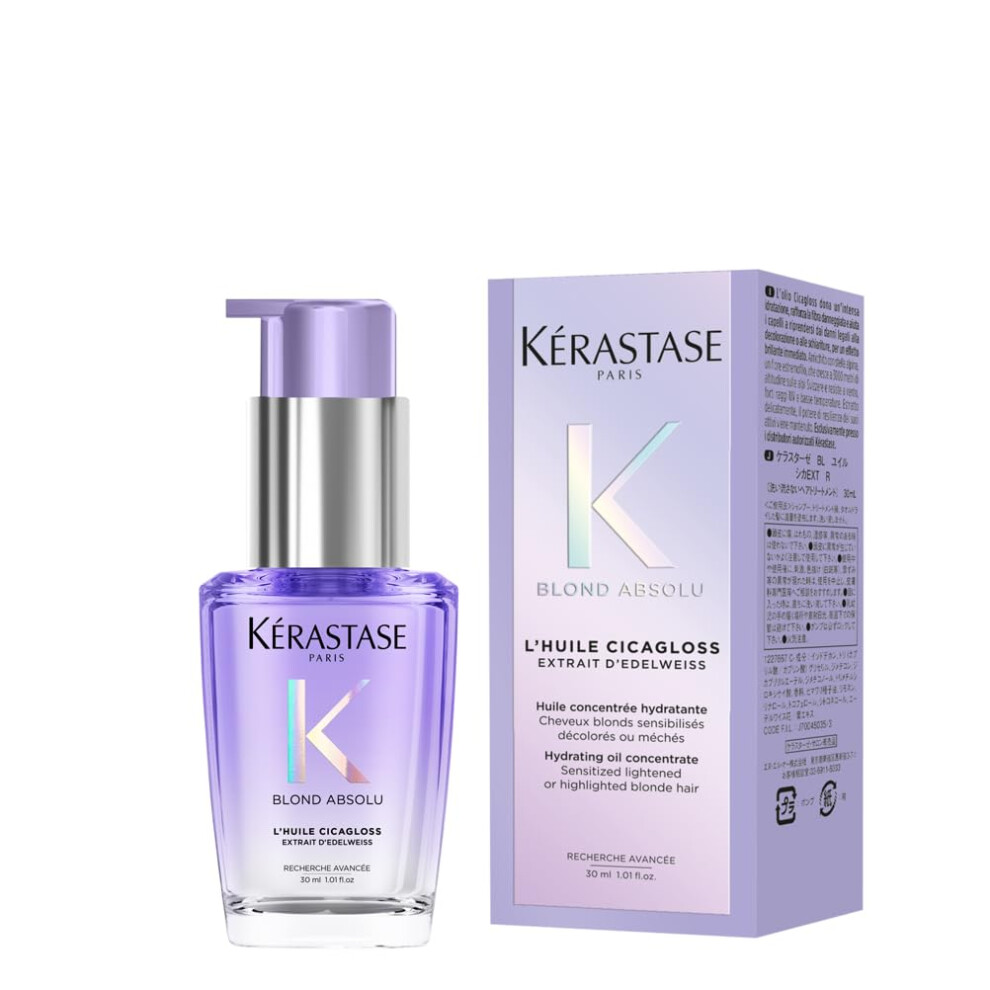Kérastase Blond Absolu, Intense Blonde Strengthening Hair Oil, For Sensitised Lightened or Highlighted Hair, With Hyaluronic Acid & Edelweiss Flower,