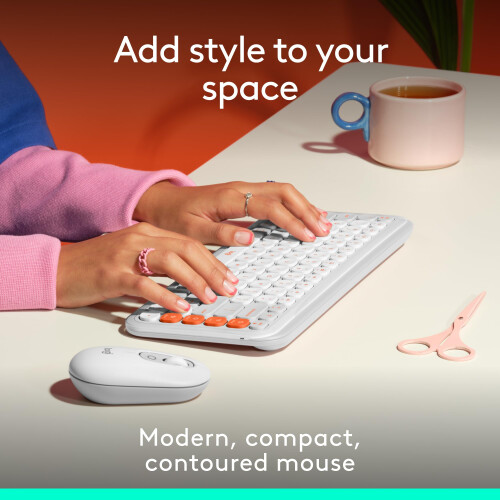 Logitech Mouse - Sem fio - Logitech - Pop Mouse - Branco 1