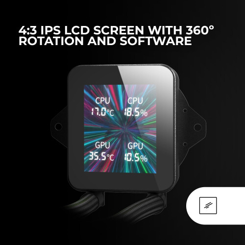 Raffreddamento Liquido AIO - MARS GAMING - ML-VISION240 - Schermo LCD 4:3 - 2 Ventole ARGB - TDP 500W 1