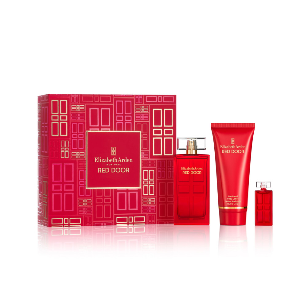 RED DOOR Eau de Toilette 50ml 3-piece Gift Set, floral woody perfume, luxury fragrance gifting for women