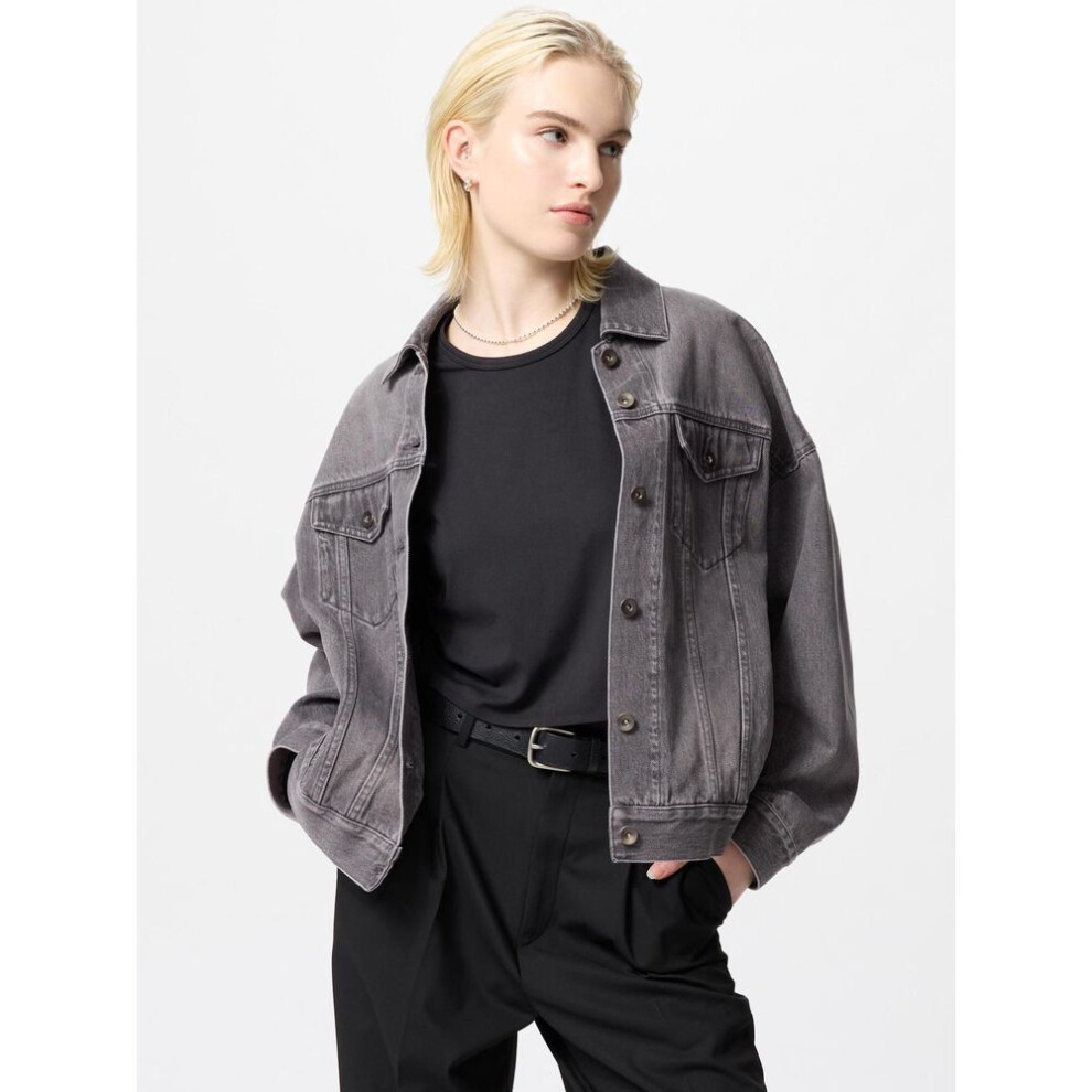 (06 GRAY/XS) Uniqlo Japan Denim Oversized Jacket