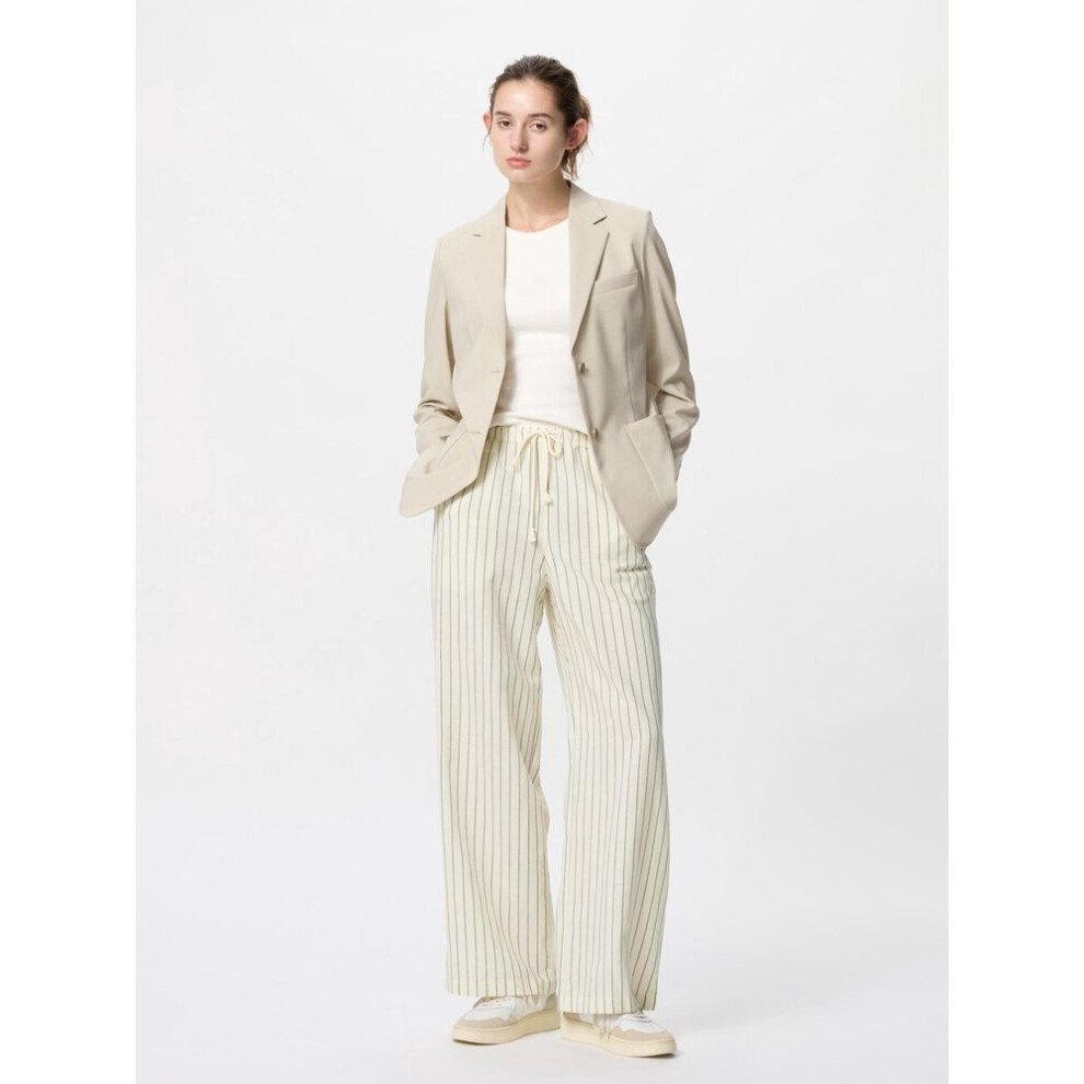 (01 OFF WHITE/XXL) Uniqlo Japan Linen Blend Easy Pants Long Length