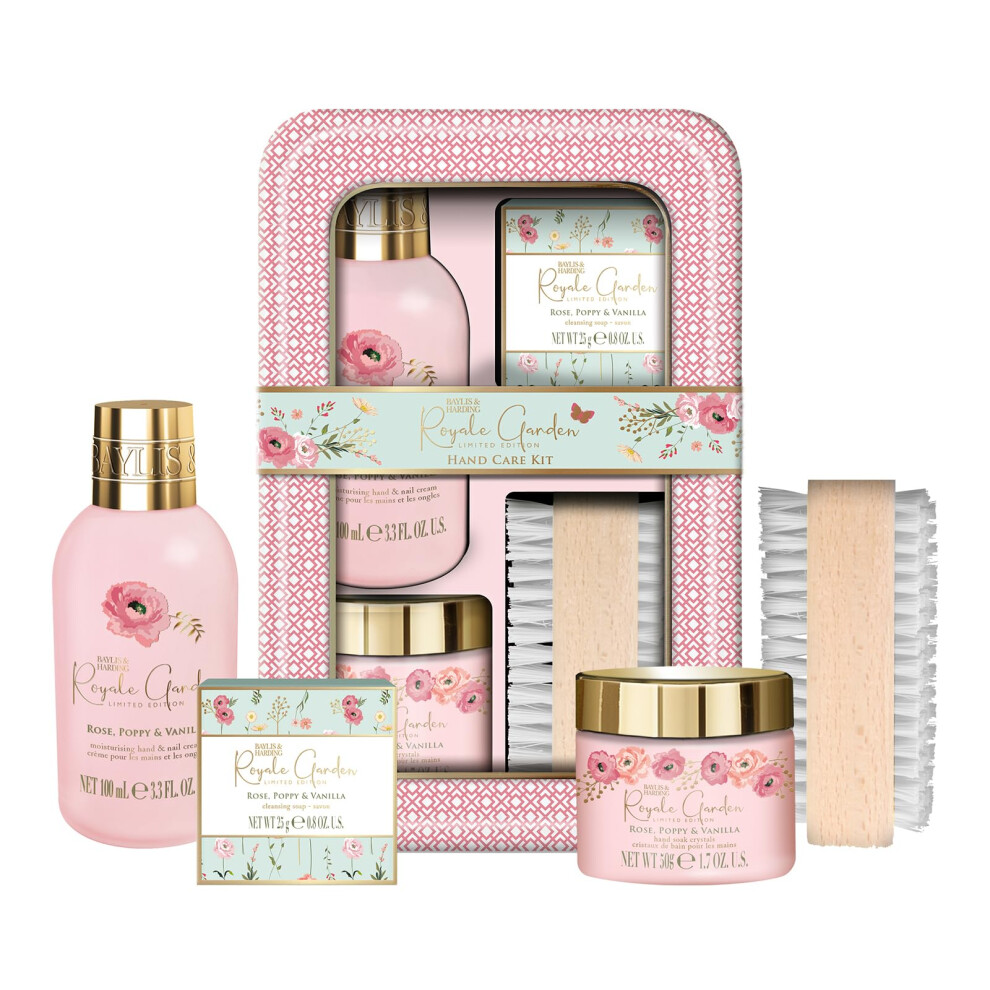 Royale Garden Rose, Poppy & Vanilla Luxury Pamper Keepsake Tin Gift Set - Vegan Friendly (Pack of 1)
