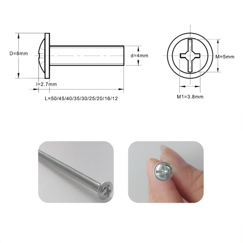 M4 Door Knobs Cabinet Handles Screws,90 Pcs Machine Bolts Assorted, Fixing Handles For Kitchen,Drawer,Cupboard,Bathrooms, 1
