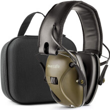 Electronic Ear Defenders Ear Protection for Adults Shooting Hearing Protection Safety Earmuffs with Hard Storage Case, NRR 24dB