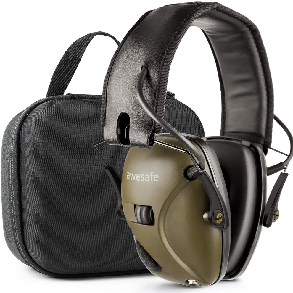 Electronic Ear Defenders Ear Protection For Adults Shooting Hearing Protection Safety Earmuffs With Hard Storage Case, Nrr 24Db 842194101794
