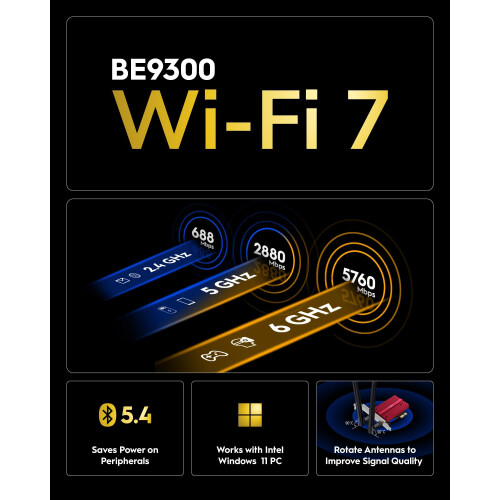 Cudy WE9300 network card Internal WLAN / Bluetooth 5765 Mbit/s 1