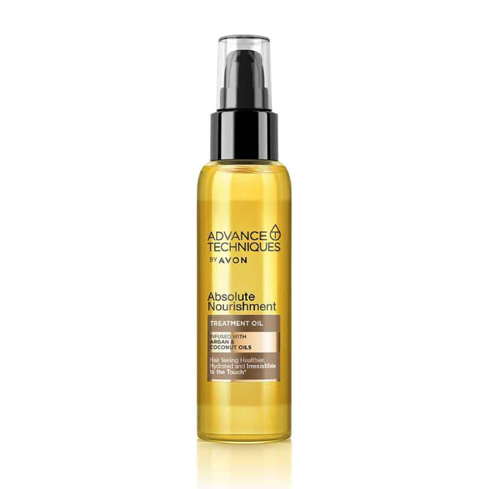 Absolute Nourishment Argan and Coconut Treatment Oil 100ml, Smooth and Sleek Finish, Deep Hydration, Co-created by Dermatologists and Scientists,