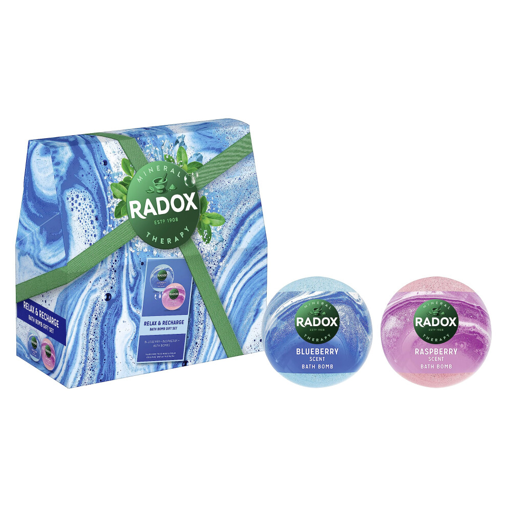 Relax & Recharge Bath Bomb Gift Set bath bombs blended with minerals & herbs perfect for any occasion 2 piece