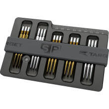 Darts Swiss Point Holder Case – Dart Points Safe with Removal Tool (Holds 5 Sets of Points) 15 Point/Tip Holder, including Swiss Point Repointing
