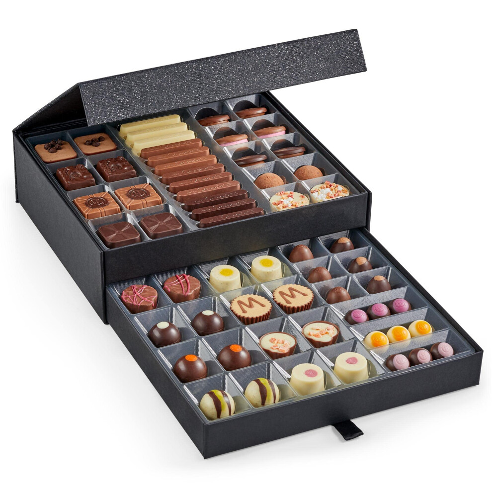 Classic Cabinet 600g - Assortment of 61 Milk, White and Dark Chocolates - Large Chocolate Gift Box for Birthday, Anniversary, Thank You