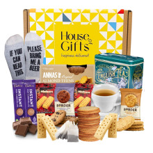 Birthday Gifts Hamper for Men | Dad Hamper Including Novalty Socks, Almond Thins, Border Biscuits, Afternoon Tea, Walkers Shortbread and more!