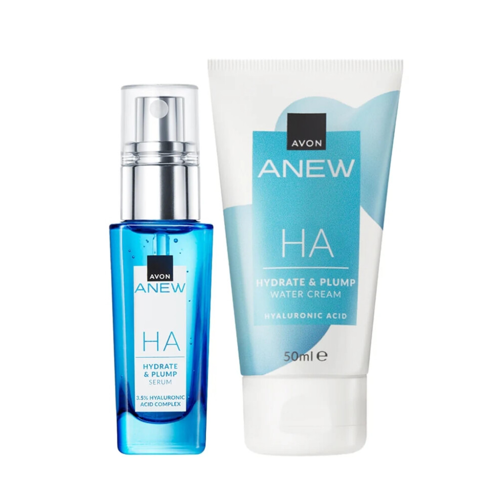 Anew Hydrating Hyaluronic Duo, Water Cream 50ml + HA Serum 30ml, Keeps Skin Looking Healthy, Ultimate Skincare Duo, Powered by Hyaluronic Acid,