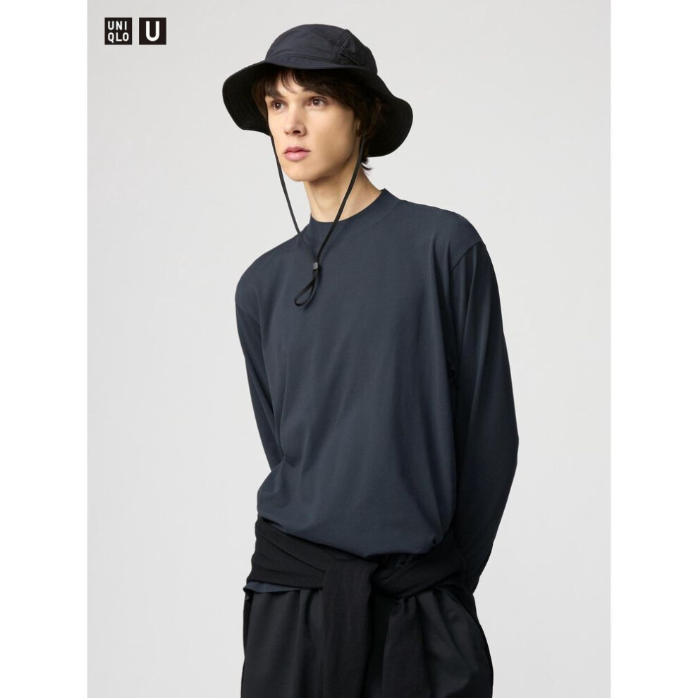 (08 DARK GRAY/XXL) Uniqlo Japan Dry Exuv Cut T Shirt Long Sleeve